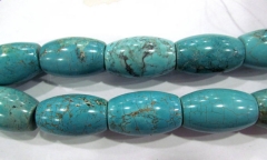 15-30mm full strand turquoise beads drum barrel rice turquoise stone pendant