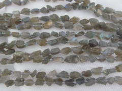 labradoirte beasd Aquamarine Beryl gemstone freeform nuggets chips matte aquamarine beads necklace stone 10-20mm full strand