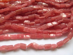 25%off--genuine rhodochrosite gemstone rectangle ablong pink red jewelry beads 8x12mm 2strands