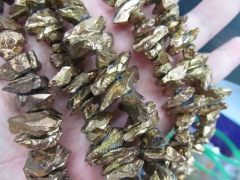 2strands 8-20mm titanium quartz rock quartz freeform chips nuggets spikes AB mystic gold silver brozne jewelry beads
