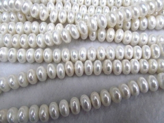 high quality 2strands 4x6 5x8 6x10mm Pearl Gergous rondelle pinwheel white loose bead