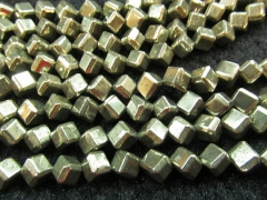 2strands 4-10mm genuine Raw pyrite Cube iron golden grey box square diameter gleaming pyrite beads