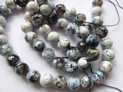 2strands 8-14mm Gorgeous Natural grey gray black Frosted Agate Gemstone Matte Round Loose Beads Mult