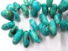 Top Drilled -- 15x20mm full strand high quality turquoise gemstone Teardrop Drop blue green Black lo