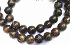 5strands 8-14mm Tibetan Agate Titanium Agate Carnerial chalcendony bead Gem Round Ball brown green agate necklace loose bead