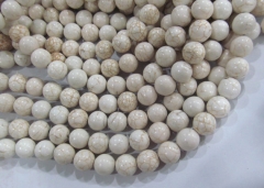 turquoise beads 2strands 10mm Turquoise stone Round Ball Ivory white assortment loose Bead