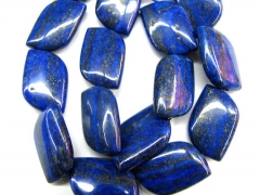 Unique 2strands 10x18mm genuine Lapis Lazuli Gemstone rectanlge lapis ,diamond moon blue gold loose bead