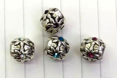 wholesale 50pcs 9x13mm Vintage Rhinestone Brass Connector ,Rice Drum Antique Silver Rose Gold Black Mixed spacer Bead