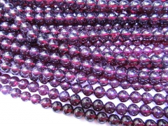 high quality 2-12mm genuine garnet gemstoner round ball crimsone red Burgundy jewelry beads
