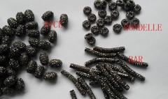 wholesale 300Pcs 6-30mm Vintage Rhinestone Brass Crystal Connector ,Bar Tube rondelle rice Hematite 