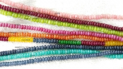 2strands 2x4-10x16mm Jade Rondelle Abacus Faceted Beads Ruby fushisia red Blue Black Pink Red jewelr