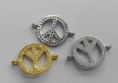 Assorted CZ Micro Pave Diamond paved spacer beads Jewelry findings Micro Pave Brass Peace Disc Roundel Button Connector beads ea
