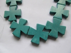 20%off-- 2strands 15-40mm Turquoise stone Cross blue Mixed turquoise pendant jewelry beads