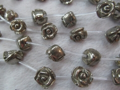 high quality genuine Raw pyrite rose fluorial flower carved iron gold jewelry bead 8 10 12 14 16mm f