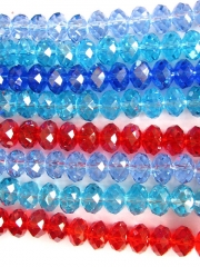 handmade Crystal 5strands 3x4 4x6 5x8 6x10mm Crystal like gorgous Rondelle Abacus Faceted Crimsone r