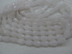 4strands 8x12mm Assortment Jade beads drop teardrop peach white jewelry beads