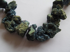 genuine titanium quartz ,druzy agate 20-60mm full strand slab freeform nugget AB mystic blue DIY pen
