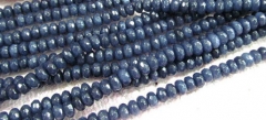 30%off-- 2strands 3x5-10x16mm Jade Rondelle Abacus Faceted Beads Sapphire Blue Black White Oranger P