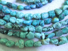 high quality Genuine Turquoise Gemmstone Nuggets Freeform faceted blue green balck 8-25mm full stran