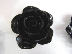 50mm rose beads Acrylic Resin Platic bead resin jewelry rose fluorial rainbow carved white black pin