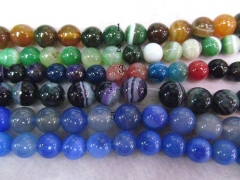 wholesale 5strands 4 6 8 10 12 14mm Agate gemstone round ball sapphire blue purple brown yellow rose red black brown mixed beads