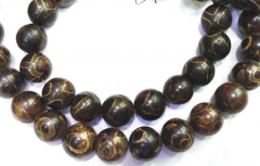 5strands 8-14mm Tibetan Agate Titanium Agate Carnerial chalcendony bead Gem Round Ball brown green a