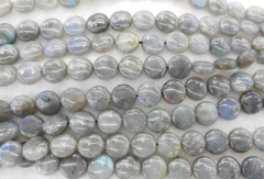 wholesale Genuine Labradorite gemstone 8 10 12 14mm full strand round disc square box smooth jewelry
