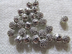 wholesale 100pcs Florial carved Charms Alloy spacer Antique silver charms,Silver OX Beach finding ,l