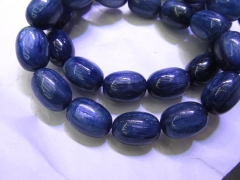 high quality Natural Kyanite Gemstone Drum Rice Round Blue flashy Evil eyes Beads 8X12-12X16mm 8inch