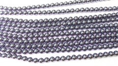 Genuine Teyaheytz Magnetic gemstone round ball gunmetal jewelry beads 4-12mm full strand