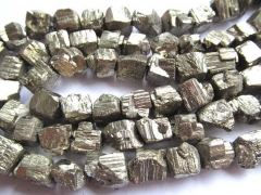 wholesale bulk 10-12mm 2strands genuine pyrite beads, nuggets freeform squaredelle faceted irregular