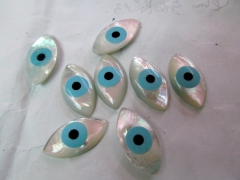 12pcs 13x20mm gorgeous MOP Shell beads mother of pearl Evil Eyes Marquise Blue White Cabochons shell