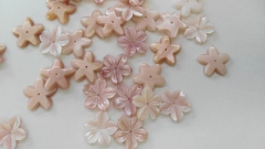 50pcs 10 12 15mm Genuine MOP Shell bead Pearl Shell filigree florial snow flake flower petal pink re