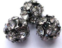 gunmetal spacer 100pcs 4-14mm Bling Pave Crystal Brass Filigree Beads Spacer Round Metal Spacer Bead