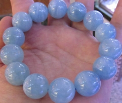 AA grade 6 8 10 12 14 16mm 8inch Genuine Aquamarine Beryl Bracelet Round Auqa Blue jewelry beads