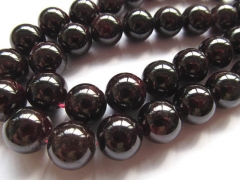 wholesale 2strands 2-12mm genuine garnet gemstoner round ball deep red Burgundy jewelry beads