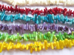 Batch 5strands 8-20mm Coral freeform chips spikes green Red black white purple Bamboo Coral beads