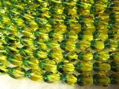 2srands 8x12 10x14mm Rock Crystal Ametrine quartz cubc nuggets twist yellow purple green beads conne