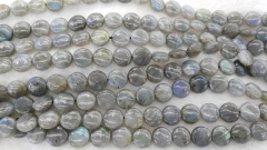 wholesale Genuine Labradorite gemstone 8 10 12 14mm full strand round disc square box smooth jewelry