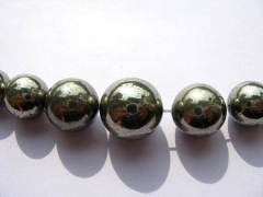 pyrite necklace 2strands 4-12mm genuine Raw pyrite crystal round ball polished iron gold pyrite bead