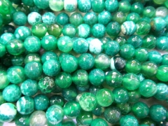 5strands 4 6 8 10 12 14 16mm high quality Agate gemstone round ball faceted cracked green mixed loos
