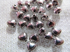 wholesale 100pcs Heart Charms Alloy spacer Antique silver charms,Silver OX Beach finding ,lead nicke