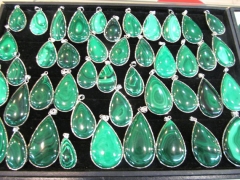 12pcs 10-60mm Genuine Malachite Pendant 24K plated wrap Malachite Bead Drilled Malachite Cabochon Ch