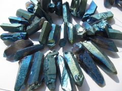 Druzy agate gemstone 15-50mm full strand Natural Rock Quartz ,sharp spikes freeform matte blue brown