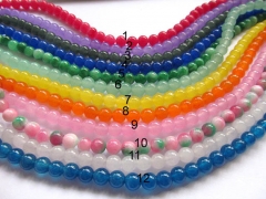 batch 10strands 6 8 10 12mm natural Jade Beads Round Ball oranger yellow chery pink red Asssortment 