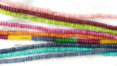 2strands 2x4-10x16mm Jade Rondelle Abacus Faceted Beads Ruby fushisia red Blue Black Pink Red jewelry making supplies