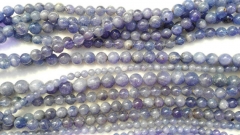 4-10mm full strand genuine Tanzanite round violet Natural Kyanite Gemstone Round lite purple Tanzani