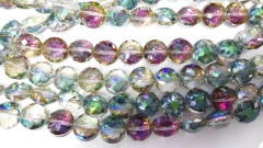 2strands 14mm Crystal bead Crystal like gorgous round roundel disc faceted ruby royal blue silver cl