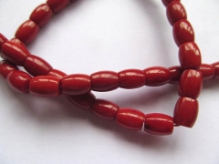 2strands 4-12mm high quality Red Coral Beads,Bamboo Coral Drum Column rice Handmade Polished Red Ora