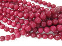 25%off-- 2strands 6 8 10 12mm Gorgous Jade Beads Round Ball Faceted rose Cherry Fuchsia Pink Red jade necklace